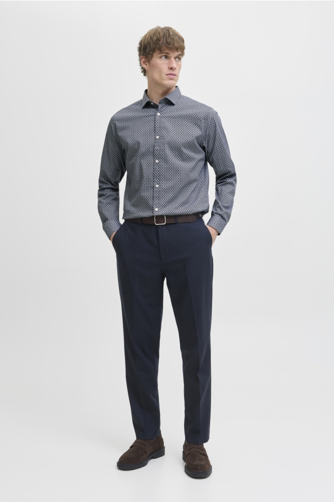 JPRBLABLACKPOOL STRETCH AOP LS SHIR 12284126 Navy Blazer
